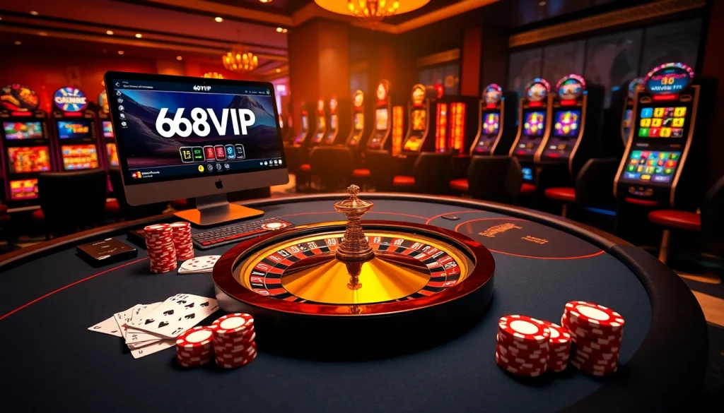 Players enjoying an exciting gambling experience at 68VIP online casino.