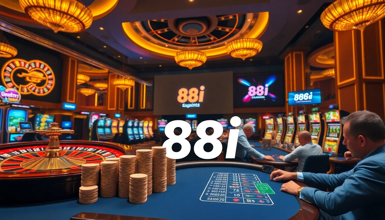 Experience the thrill of 88i with professional gamblers playing intense blackjack at a luxury casino.