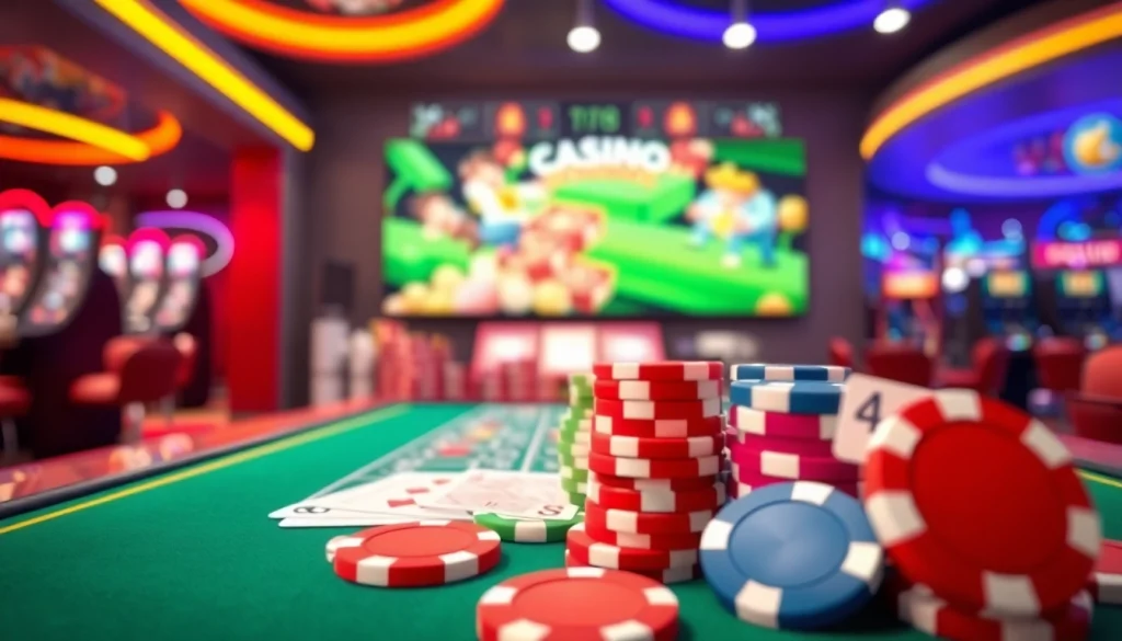 Découvrez le casino en ligne meilleur site avec des cartes et jetons colorés illustrant le plaisir du jeu.
