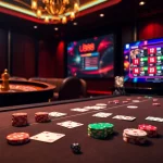 Exciting poker table with u888 online gambling interface and vibrant chips.