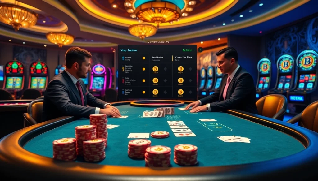 Immersive scene of a crypto-focused poker game at a luxurious casino français crypto.