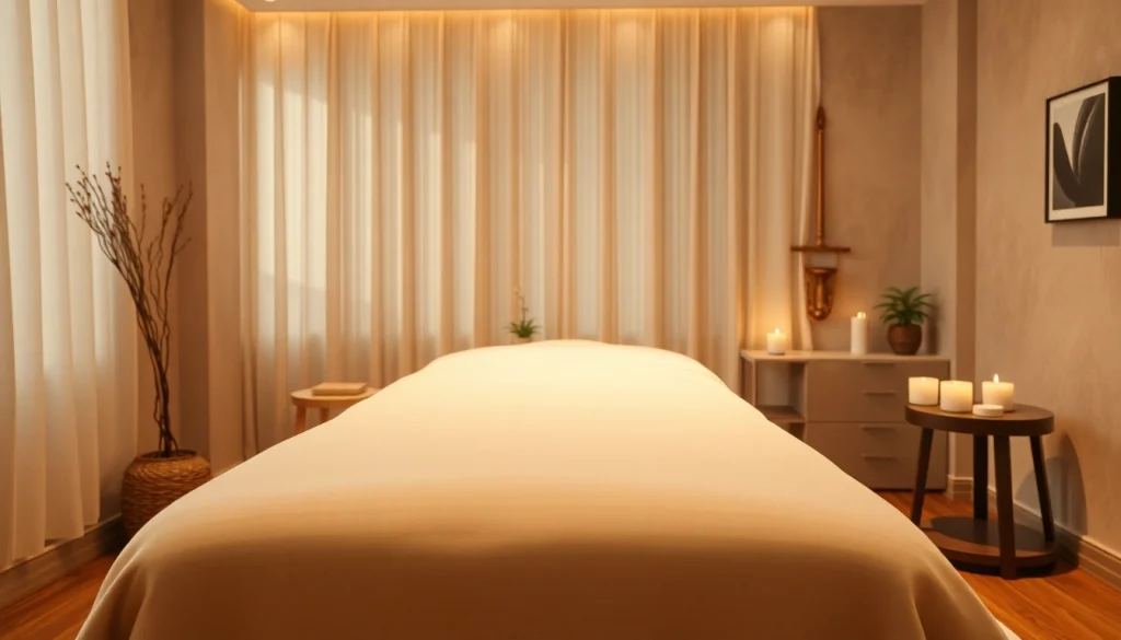 차분한 장식과 진정 요소가 어우러진 동탄출장마사지의 편안한 마사지 환경.