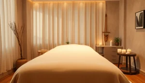 차분한 장식과 진정 요소가 어우러진 동탄출장마사지의 편안한 마사지 환경.